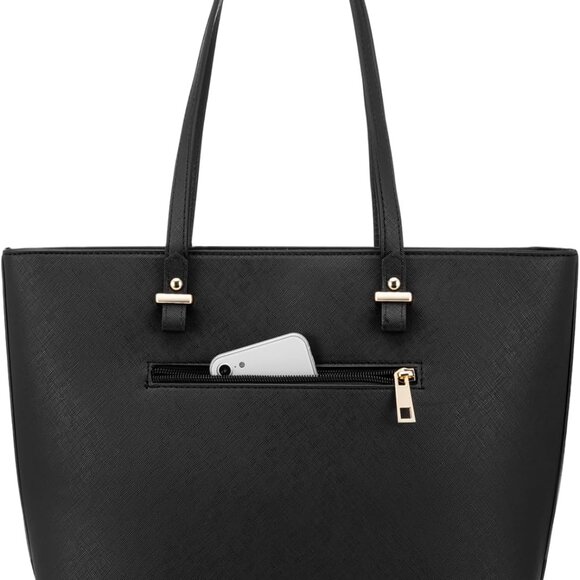 Women Tote Bag Faux Leather Large Capacity Organizer Shoulder Purse - Picture 1 of 7